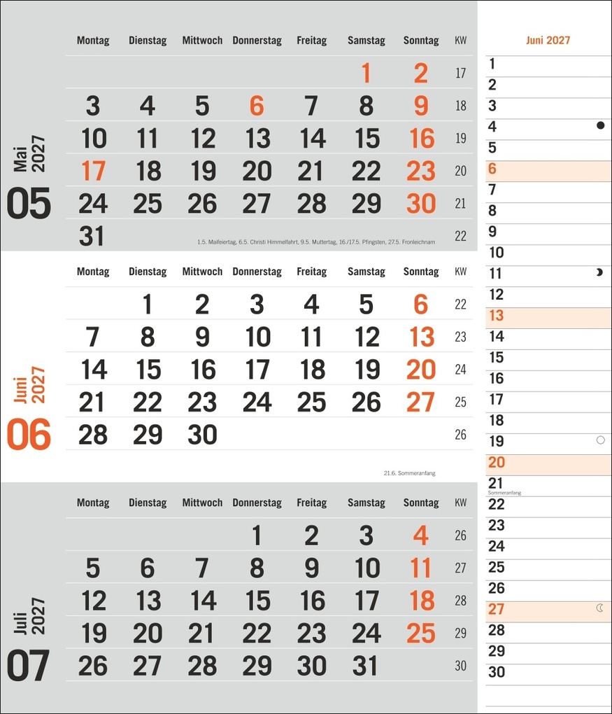 Weitere Ansicht: times&more 3-Monatsplaner, orange 2027