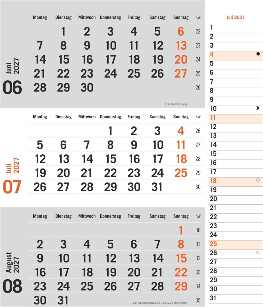 Weitere Ansicht: times&more 3-Monatsplaner, orange 2027