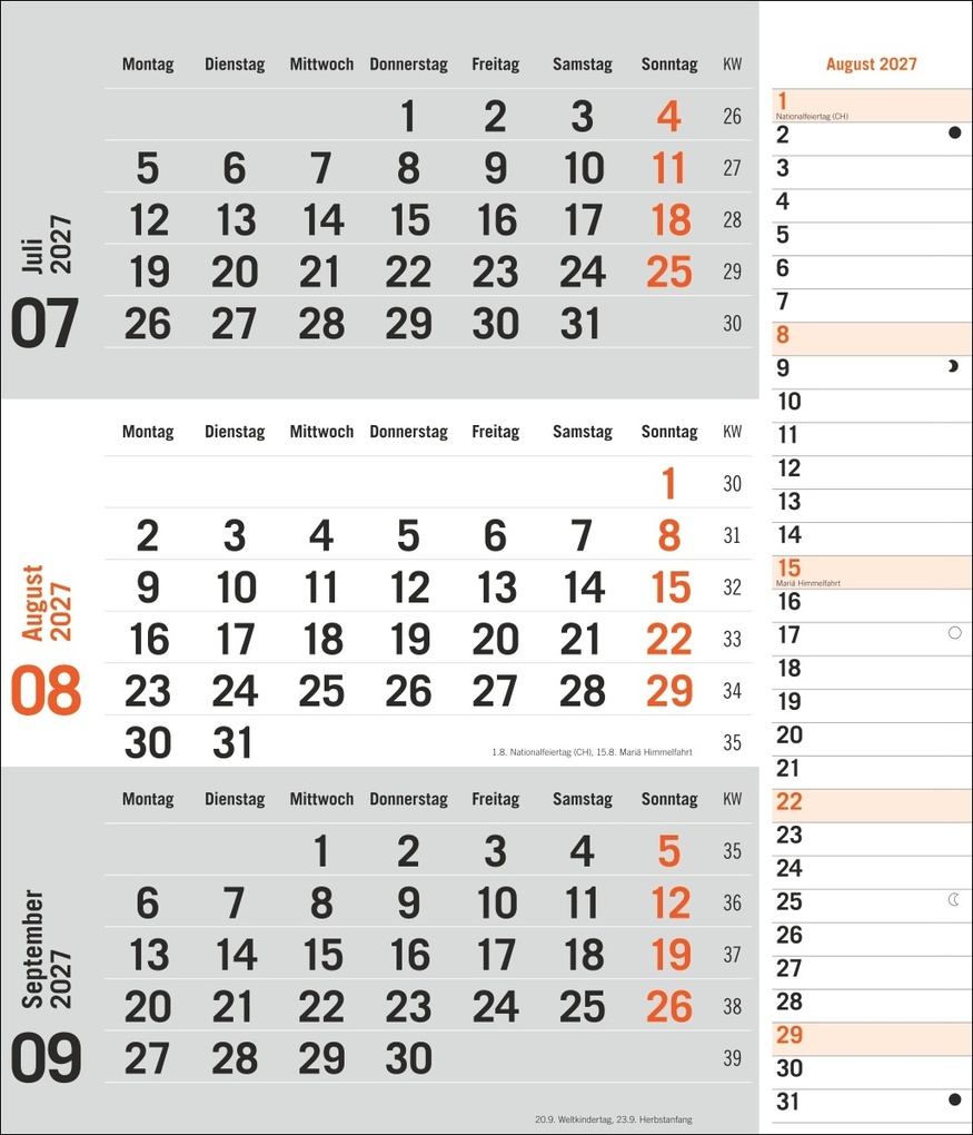 Weitere Ansicht: times&more 3-Monatsplaner, orange 2027