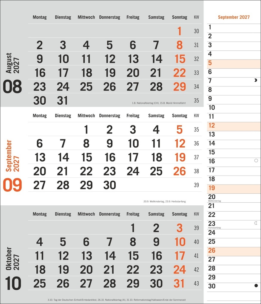 Weitere Ansicht: times&more 3-Monatsplaner, orange 2027