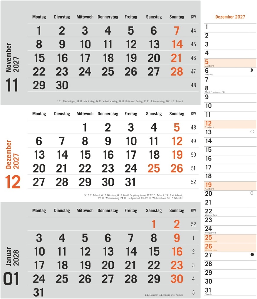 Weitere Ansicht: times&more 3-Monatsplaner, orange 2027