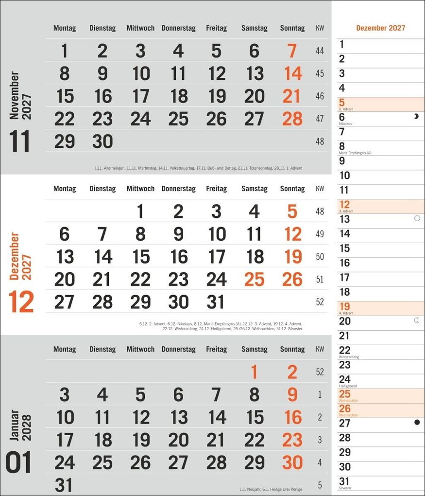 Weitere Ansicht: times&more 3-Monatsplaner, orange 2027