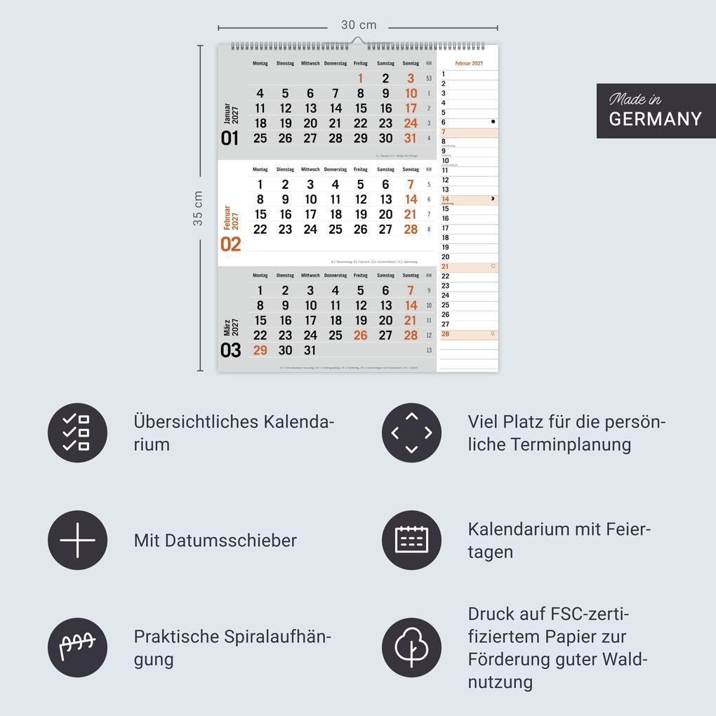 Weitere Ansicht: times&more 3-Monatsplaner, orange 2027