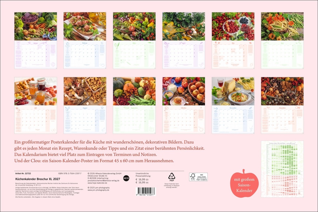 Weitere Ansicht: Küchenkalender Broschur XL 2027