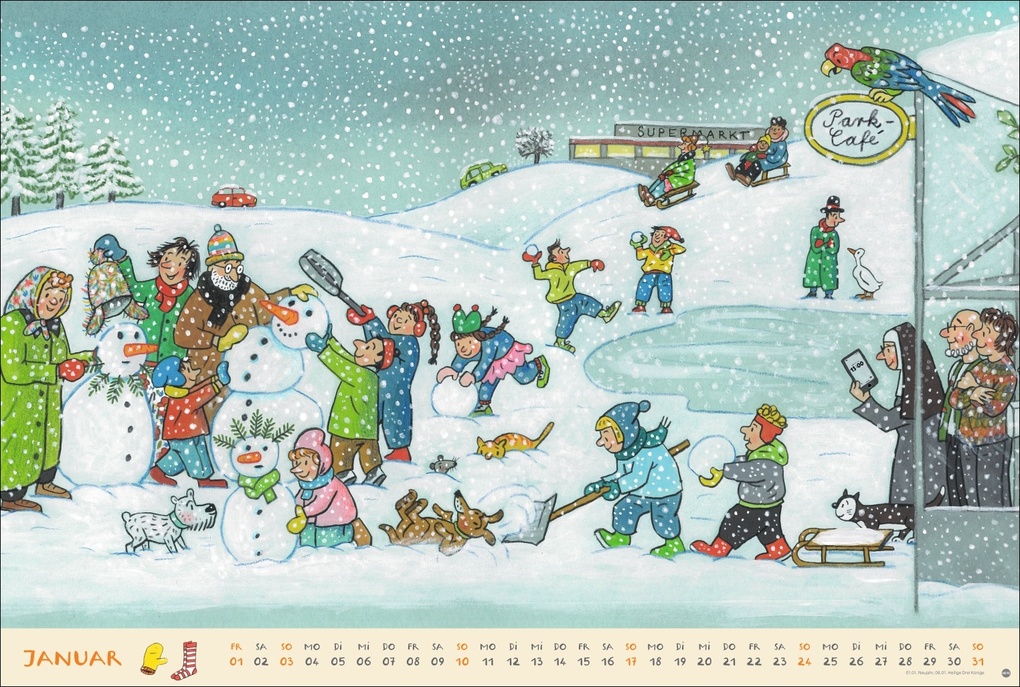 Weitere Ansicht: R.S. Berner Wimmel-Kalender 2027 | Rotraut Susanne Berner