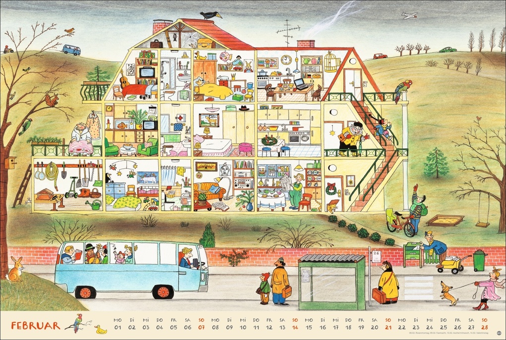 Weitere Ansicht: R.S. Berner Wimmel-Kalender 2027 | Rotraut Susanne Berner