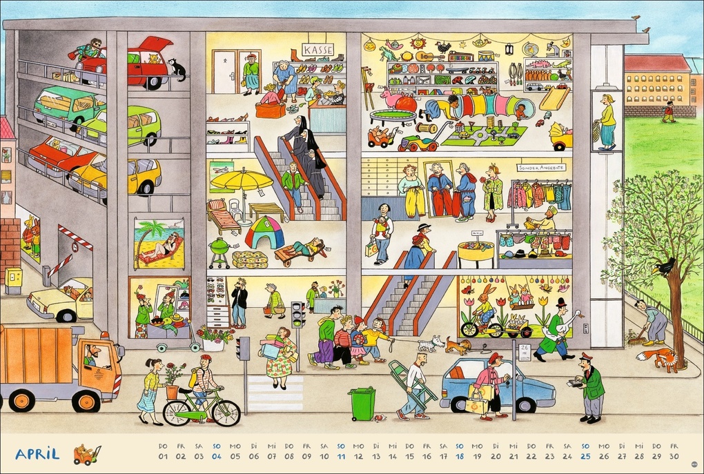 Weitere Ansicht: R.S. Berner Wimmel-Kalender 2027 | Rotraut Susanne Berner
