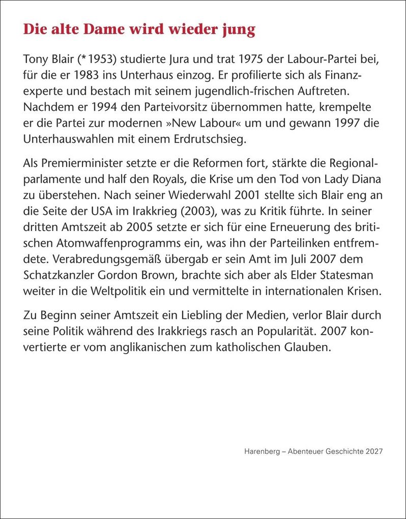 Weitere Ansicht: Abenteuer Geschichte Tagesabreißkalender 2027 - Menschen, Ereignisse, Epochen - von den Anfängen bis heute | Markus Hattstein
