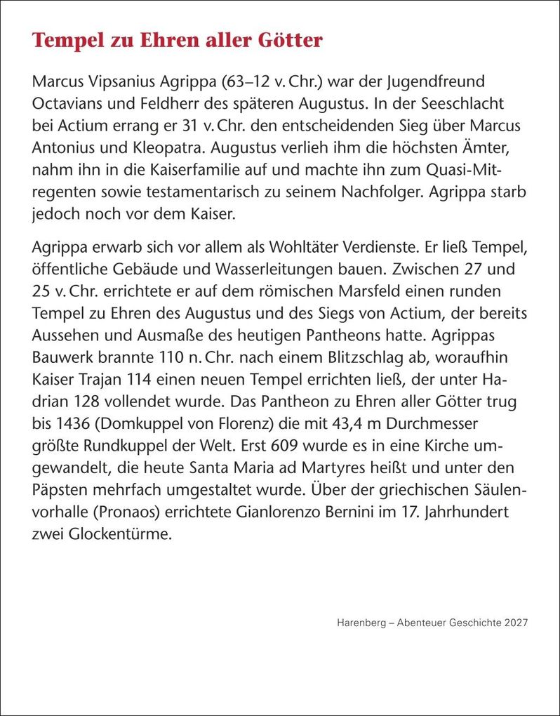 Weitere Ansicht: Abenteuer Geschichte Tagesabreißkalender 2027 - Menschen, Ereignisse, Epochen - von den Anfängen bis heute | Markus Hattstein