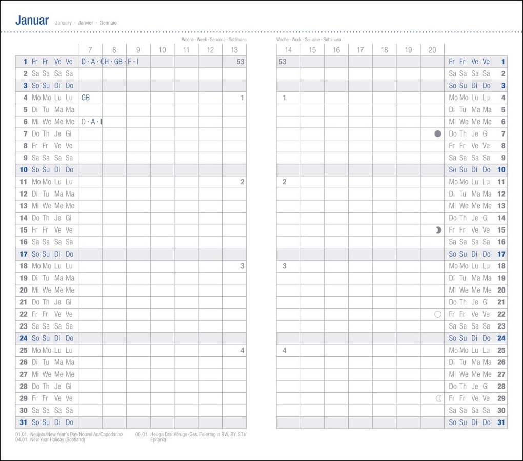 Weitere Ansicht: Leporello, schwarz Kalender 2027