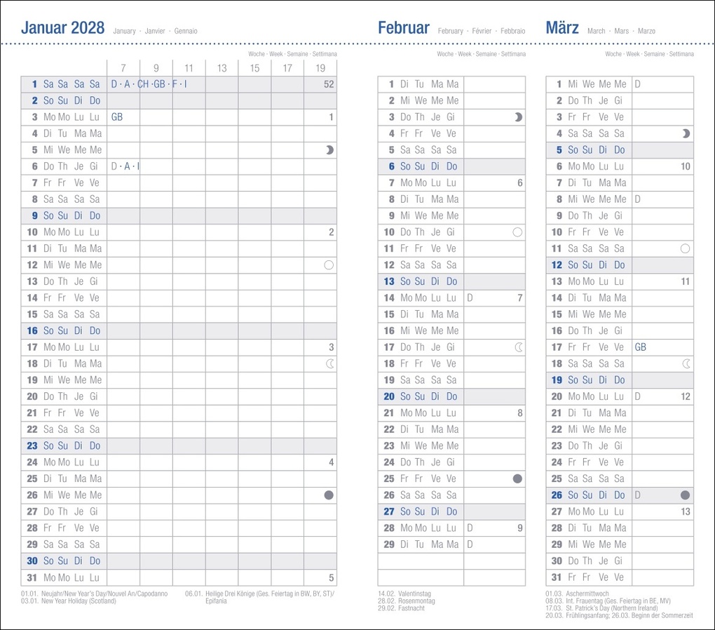 Weitere Ansicht: Leporello, schwarz Kalender 2027