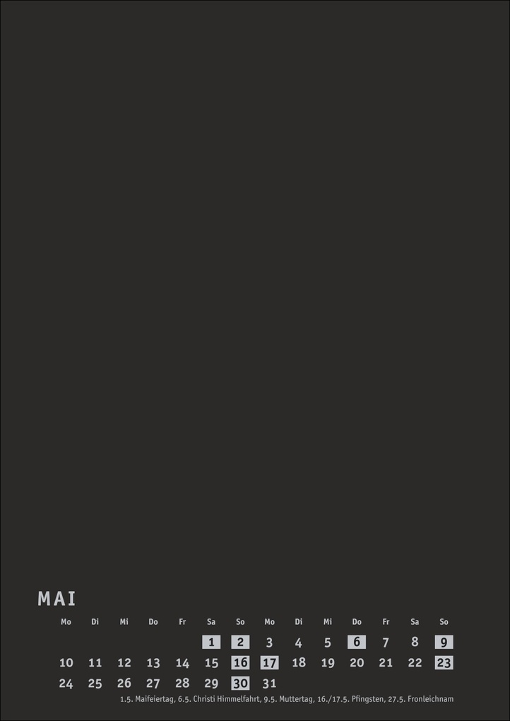 Weitere Ansicht: Premium-Bastelkalender schwarz A4 2027