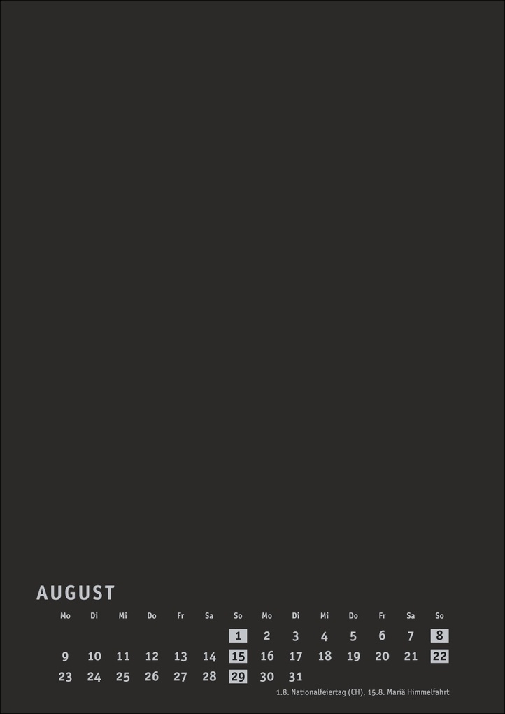 Weitere Ansicht: Premium-Bastelkalender schwarz A4 2027