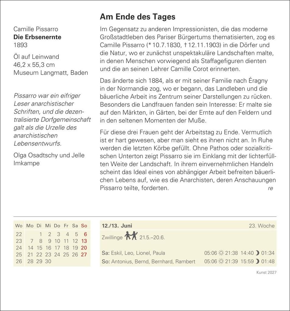 Weitere Ansicht: Kunst Tagesabreißkalender 2027 - Kulturkalender - Künstler, Werke, Museen | Regina Erbentraut, Maria Christina Zopff
