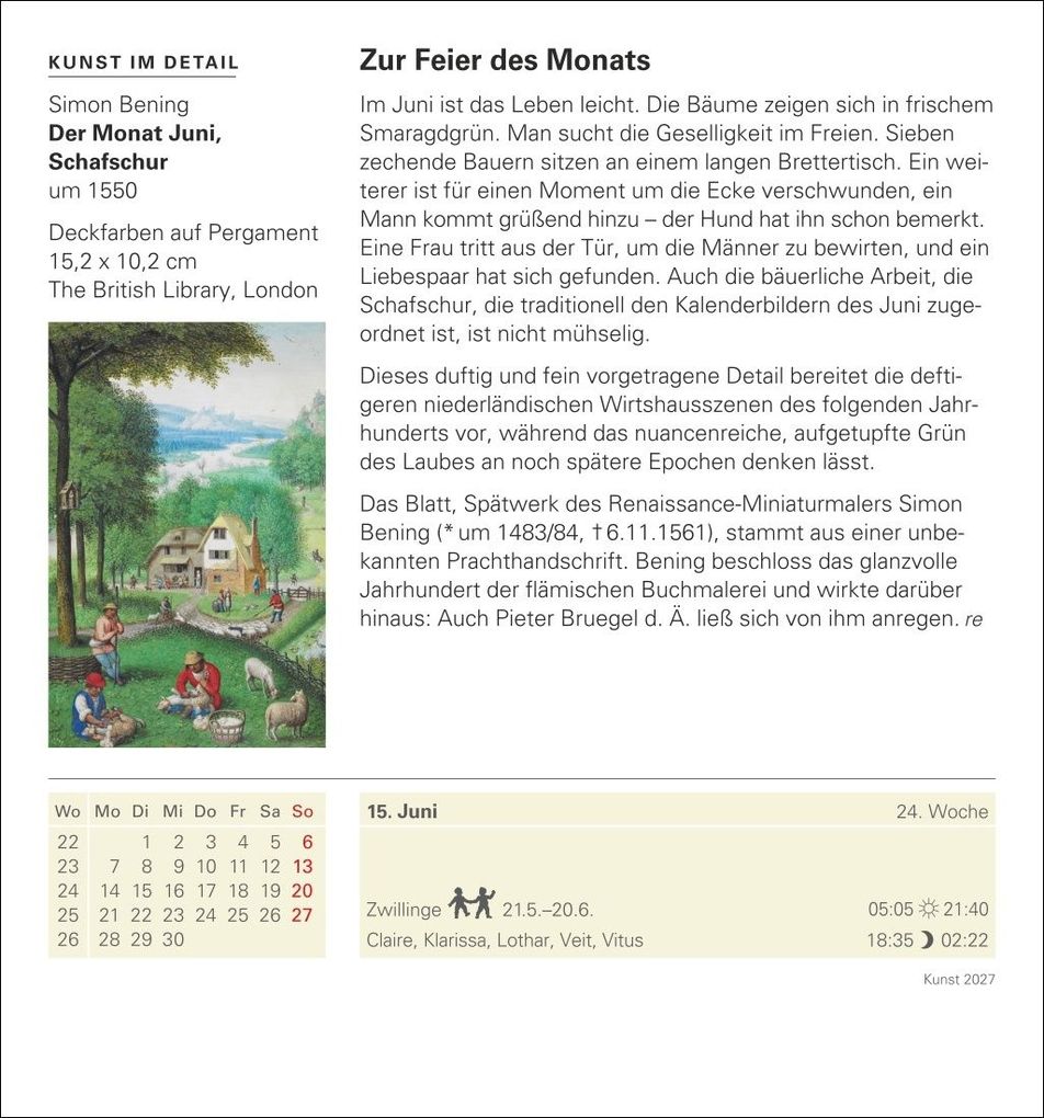 Weitere Ansicht: Kunst Tagesabreißkalender 2027 - Kulturkalender - Künstler, Werke, Museen | Regina Erbentraut, Maria Christina Zopff