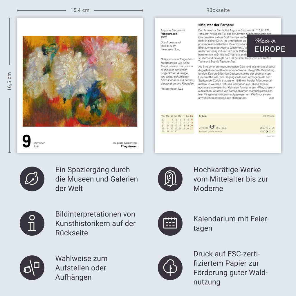Weitere Ansicht: Kunst Tagesabreißkalender 2027 - Kulturkalender - Künstler, Werke, Museen | Regina Erbentraut, Maria Christina Zopff