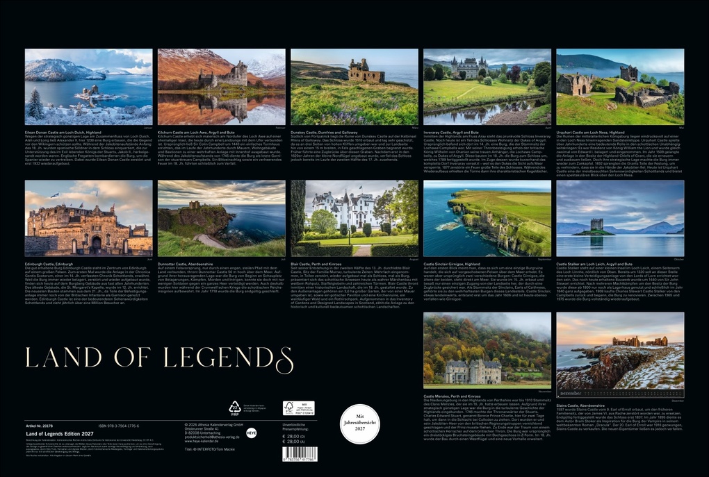 Weitere Ansicht: Land of Legends Kalender 2027 - Schottlands Burgen und Schlösser