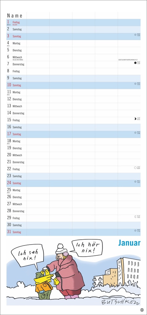 Weitere Ansicht: Peter Butschkow: Familienplaner 2027 | Peter Butschkow