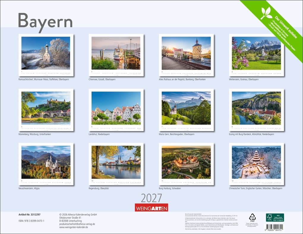 Weitere Ansicht: Bayern Kalender 2027