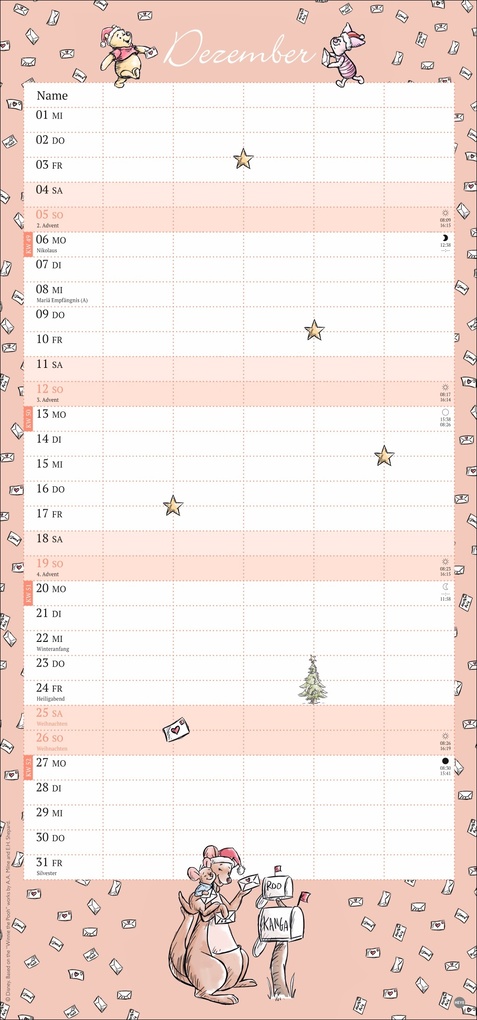 Weitere Ansicht: Winnie Puuh Familienplaner 2027