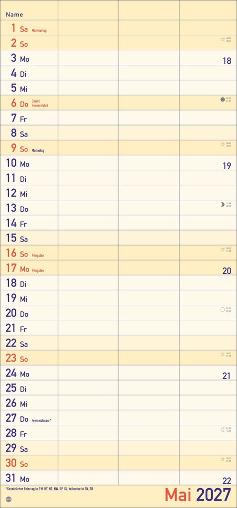 Weitere Ansicht: Großdruck Planer für zwei 2027