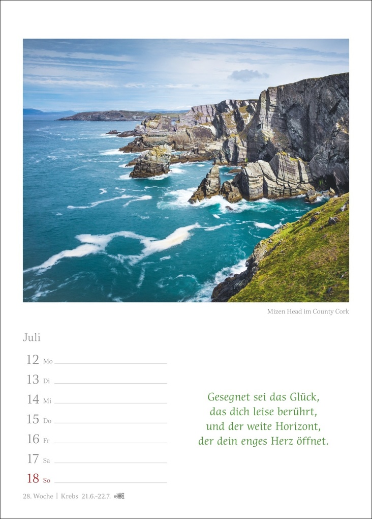 Weitere Ansicht: Irische Segenswünsche Wochenkalender 2027 - mit Zitaten