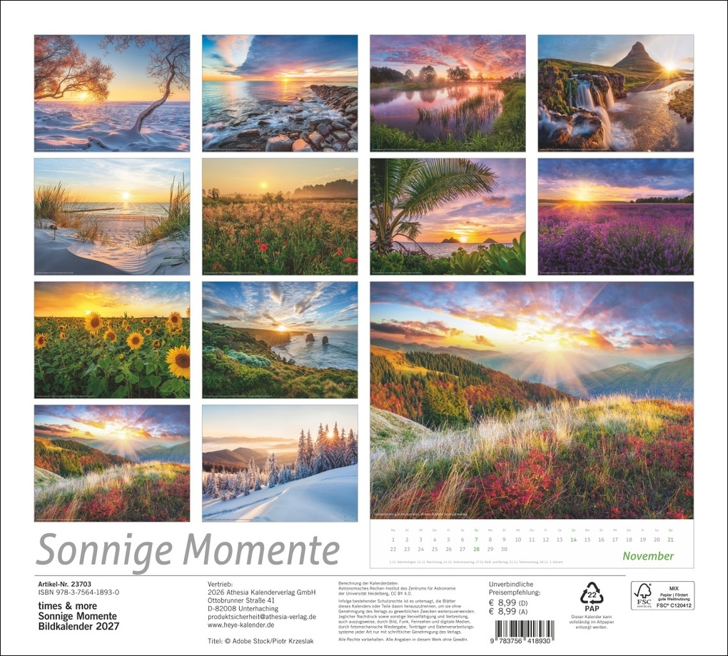 Weitere Ansicht: times&more Sonnige Momente Bildkalender 2027