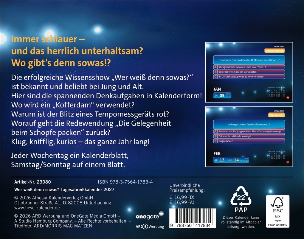 Weitere Ansicht: Wer weiß denn sowas? Tagesabreißkalender 2027