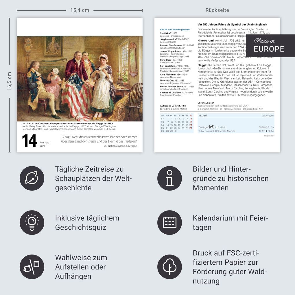 Weitere Ansicht: Chronik Tagesabreißkalender 2027 - Kulturkalender - Personen, Ereignisse, Schauplätze | Berthold Budde