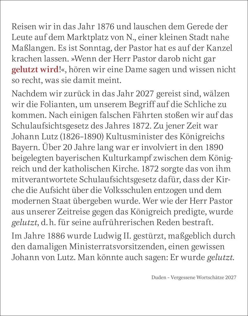 Weitere Ansicht: Duden Vergessene Wortschätze Tagesabreißkalender 2027 | Maik Goth