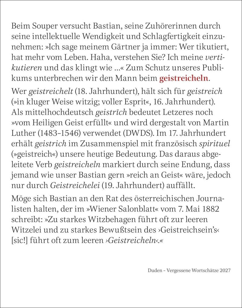 Weitere Ansicht: Duden Vergessene Wortschätze Tagesabreißkalender 2027 | Maik Goth
