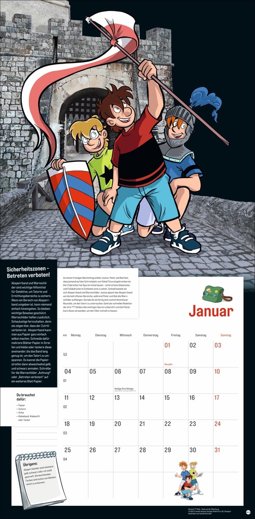 Weitere Ansicht: Die drei ??? Kids Broschurkalender 2027