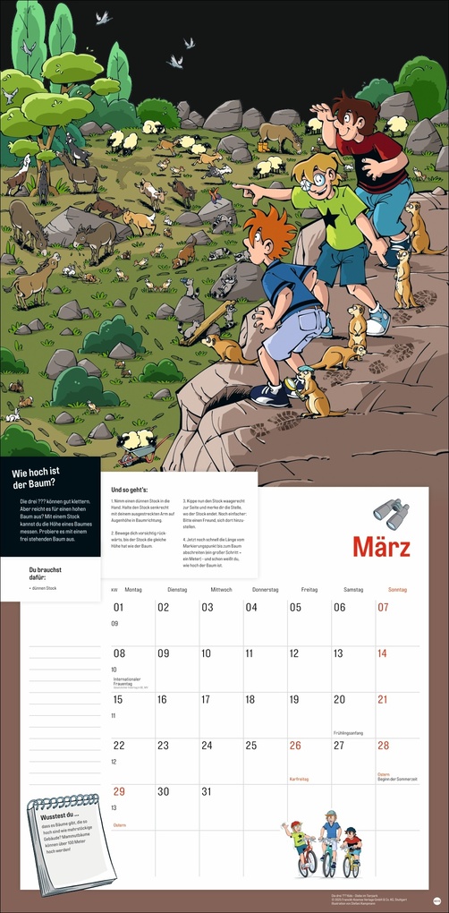 Weitere Ansicht: Die drei ??? Kids Broschurkalender 2027