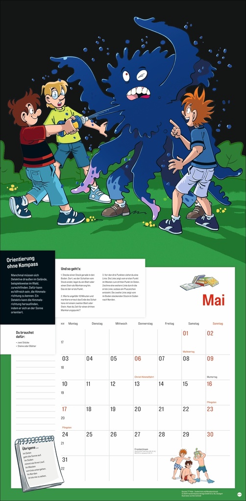 Weitere Ansicht: Die drei ??? Kids Broschurkalender 2027