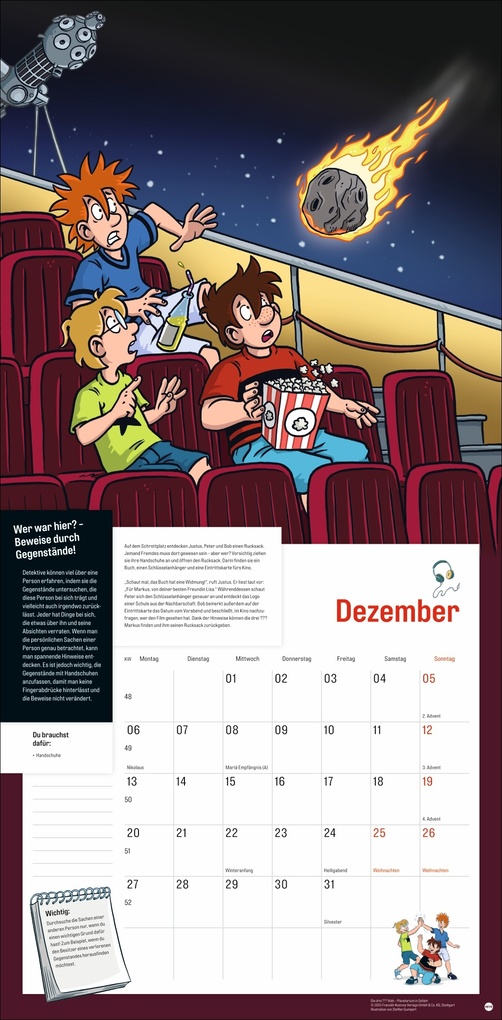 Weitere Ansicht: Die drei ??? Kids Broschurkalender 2027