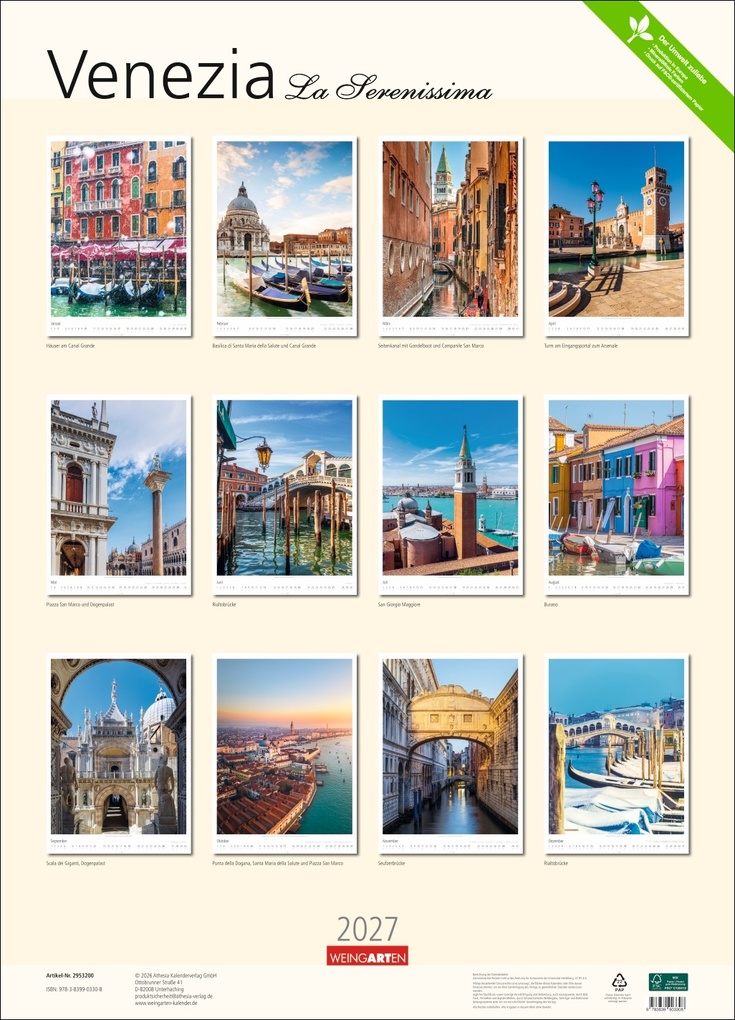 Weitere Ansicht: Venezia Kalender 2027 - La Serenissima