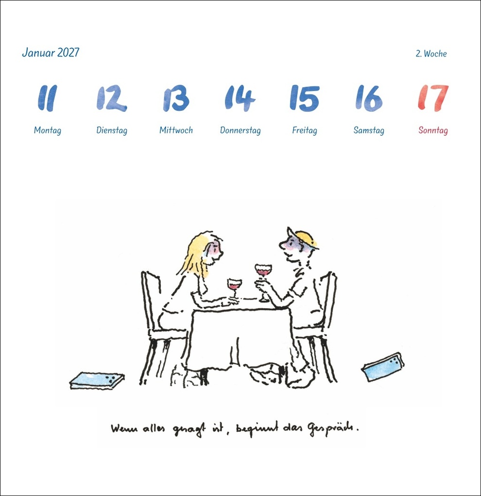 Weitere Ansicht: Helme Heine: Philosophisches Premium-Postkartenkalender 2027 | Helme Heine