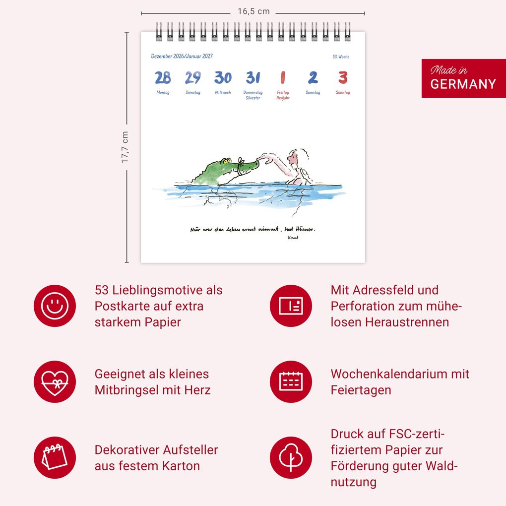 Weitere Ansicht: Helme Heine: Philosophisches Premium-Postkartenkalender 2027 | Helme Heine