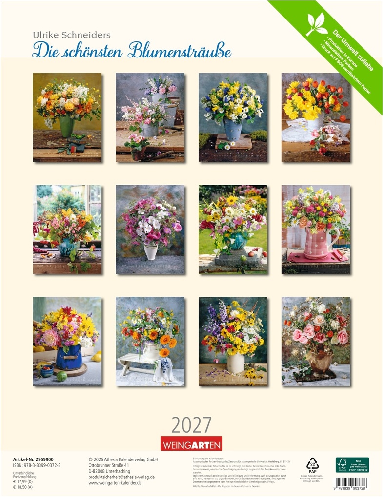 Weitere Ansicht: Die schönsten Blumensträuße Kalender 2027