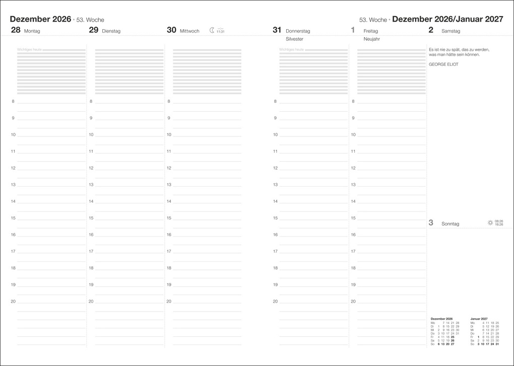 Weitere Ansicht: Terminer A6, Struktur rot 2027