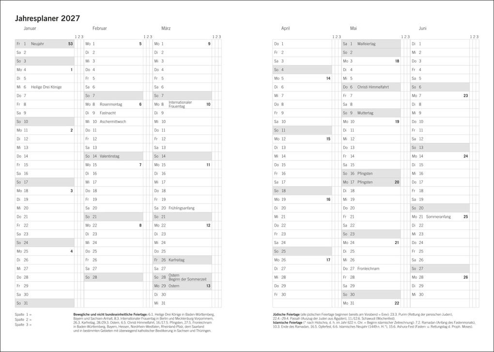 Weitere Ansicht: Terminer A6, Struktur rot 2027
