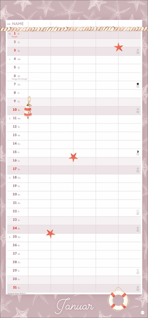 Weitere Ansicht: Meer Familie Familienplaner 2027 - Planer für alle an Deck