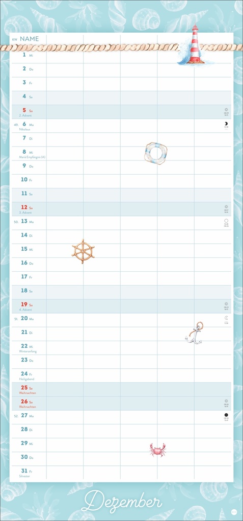 Weitere Ansicht: Meer Familie Familienplaner 2027 - Planer für alle an Deck