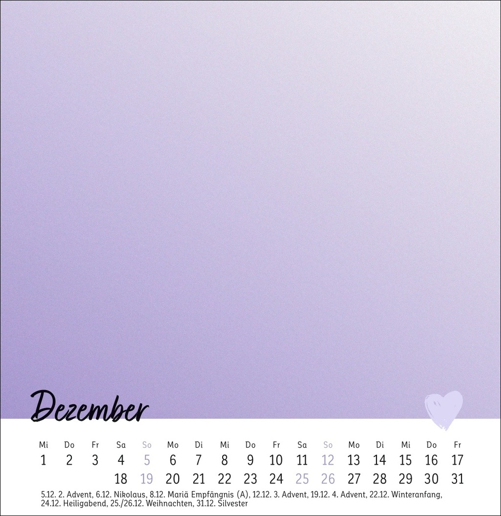 Weitere Ansicht: Kreativkalender zum Aufstellen Mit Liebe gemacht 2027