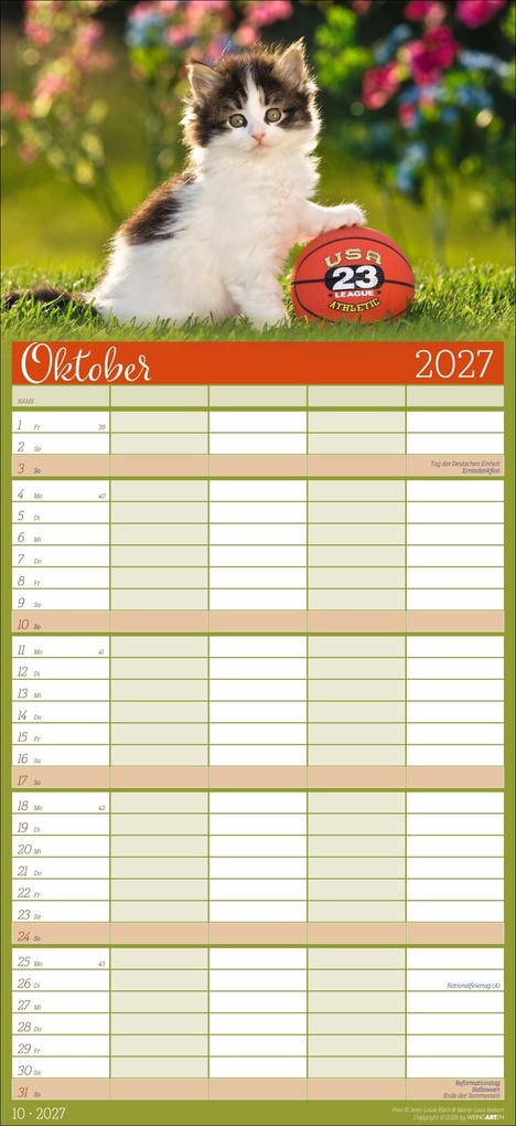 Weitere Ansicht: Cool Cats Familienplaner 2027