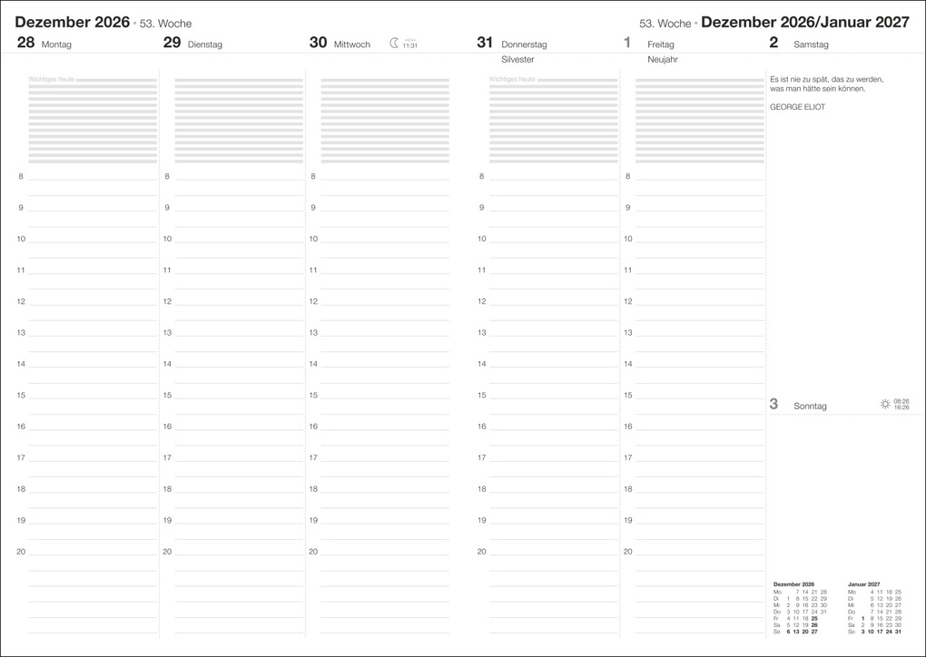 Weitere Ansicht: Terminer A5, Leder schwarz 2027