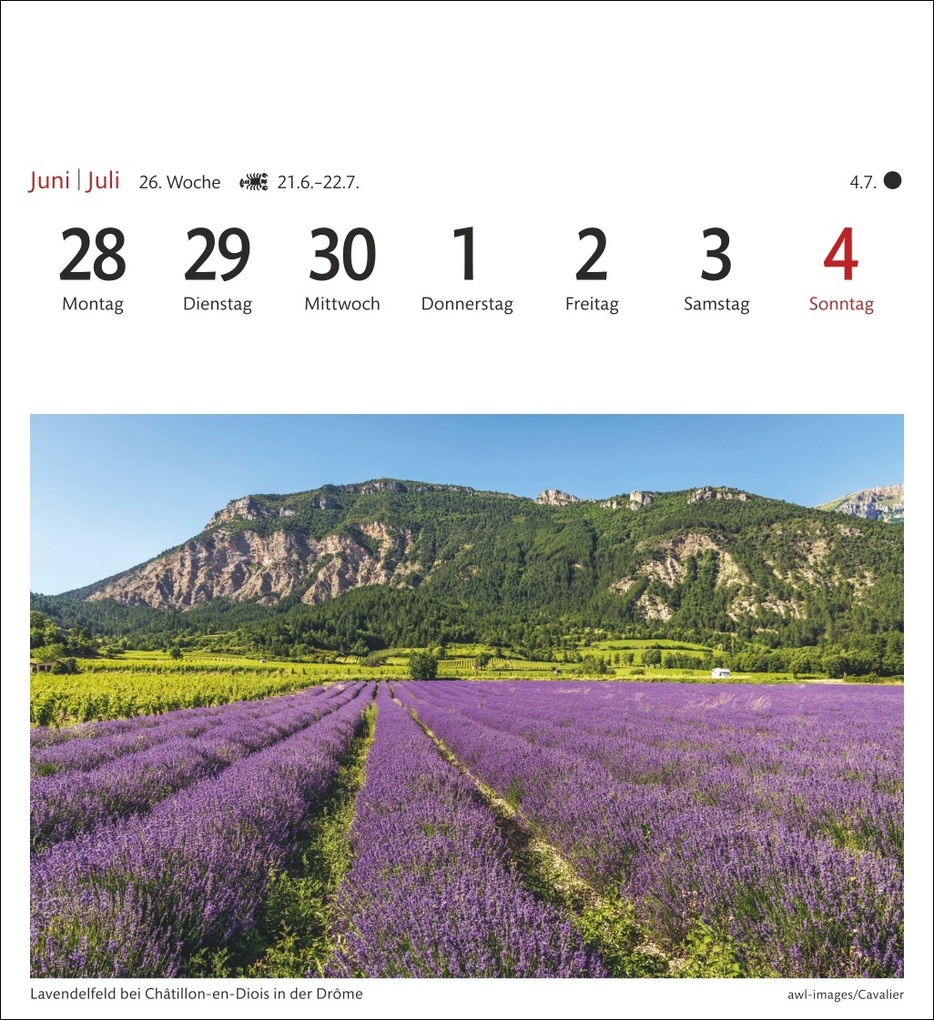 Weitere Ansicht: Provence Sehnsuchtskalender 2027 - Wochenkalender mit 53 Postkarten