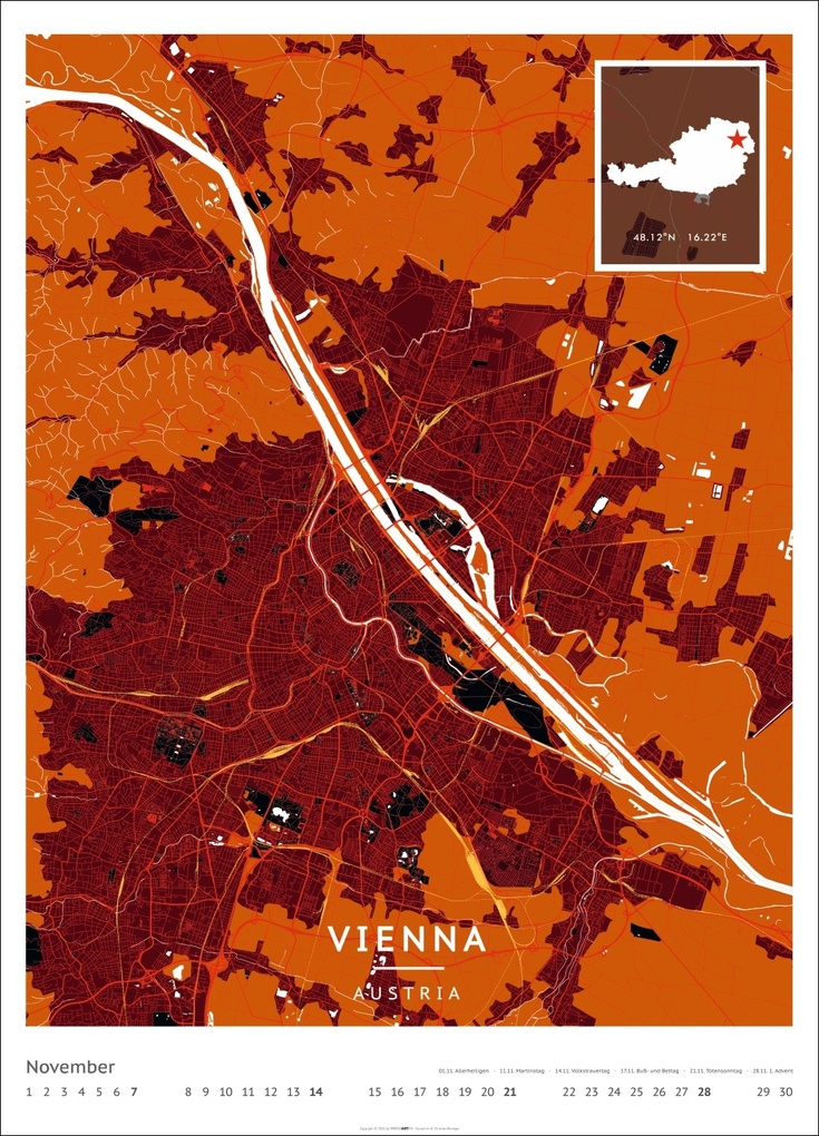 Weitere Ansicht: Map Art Kalender 2027 | Christian Müringer