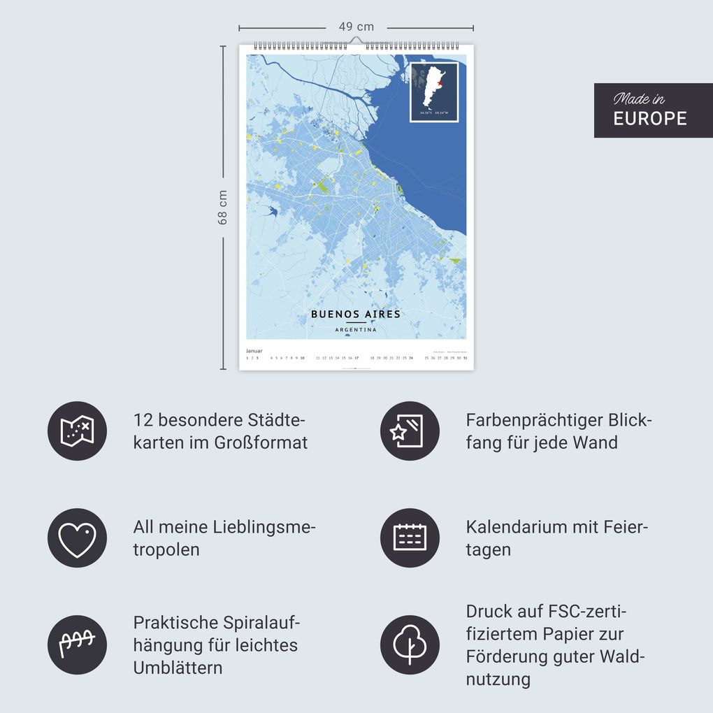 Weitere Ansicht: Map Art Kalender 2027 | Christian Müringer