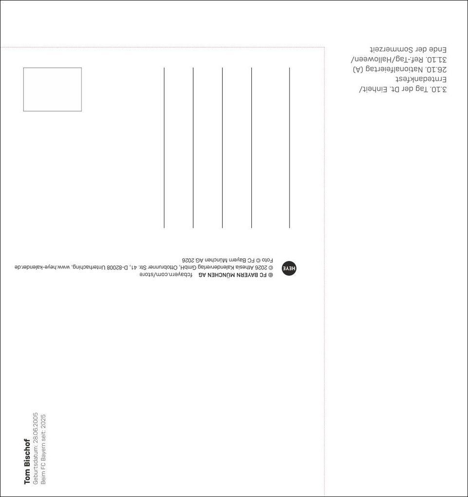 Weitere Ansicht: FC Bayern München Postkartenkalender 2027